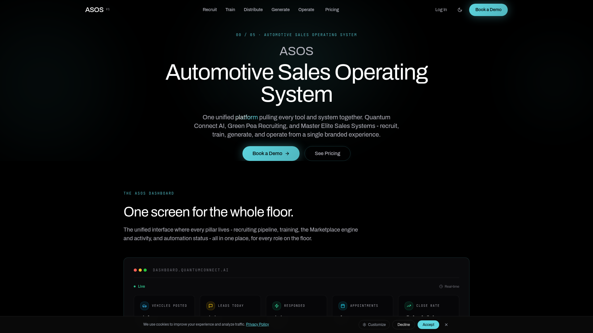 ASOS: Automotive Sales Operating System homepage preview