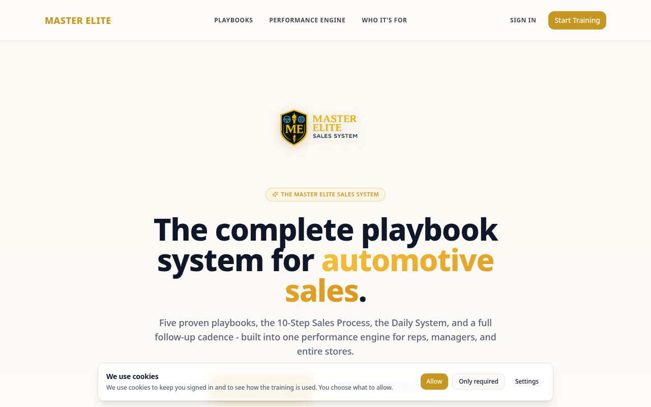 Master Elite Sales Systems product screenshot