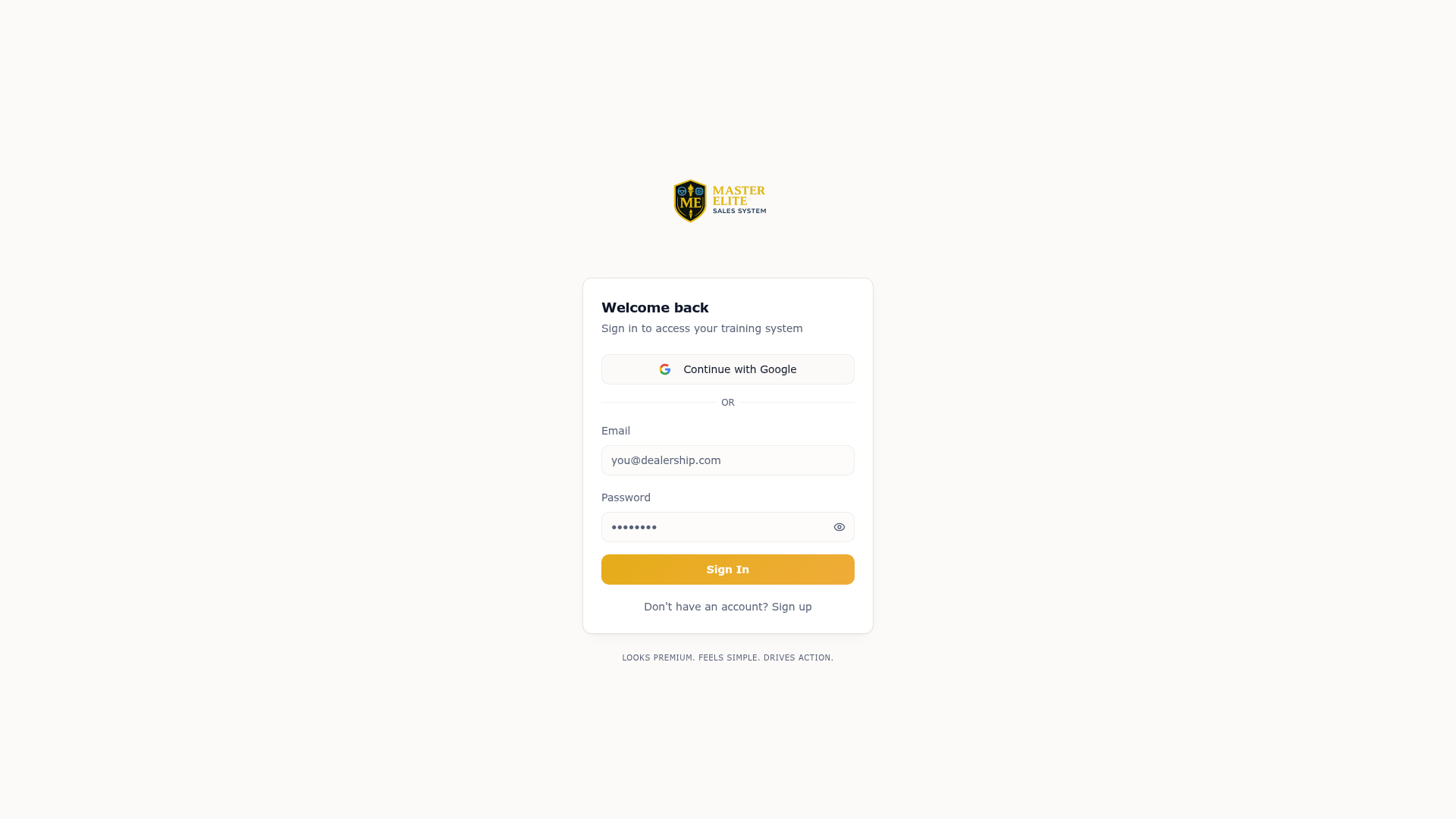Master Elite Sales Systems homepage preview