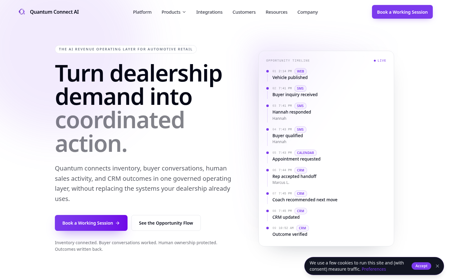 Quantum Connect AI product screenshot
